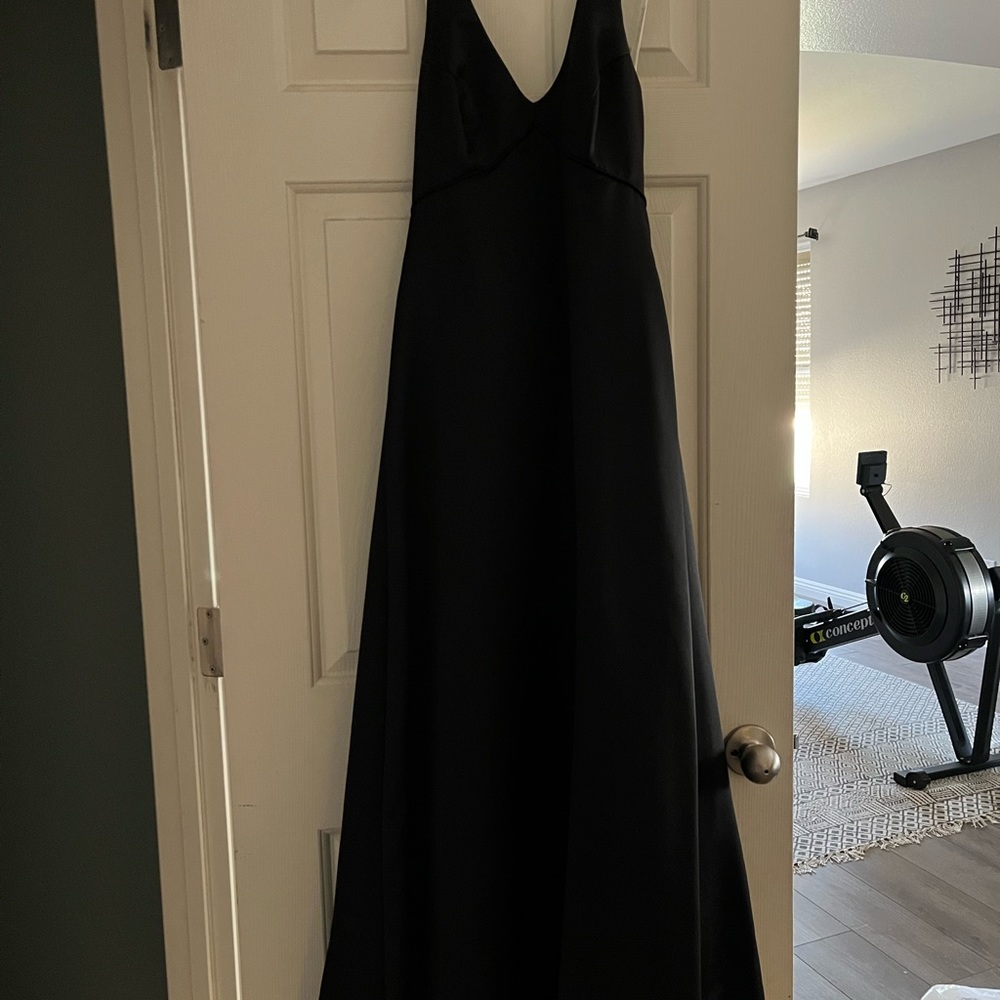 David’s bridal black bridesmaid dress